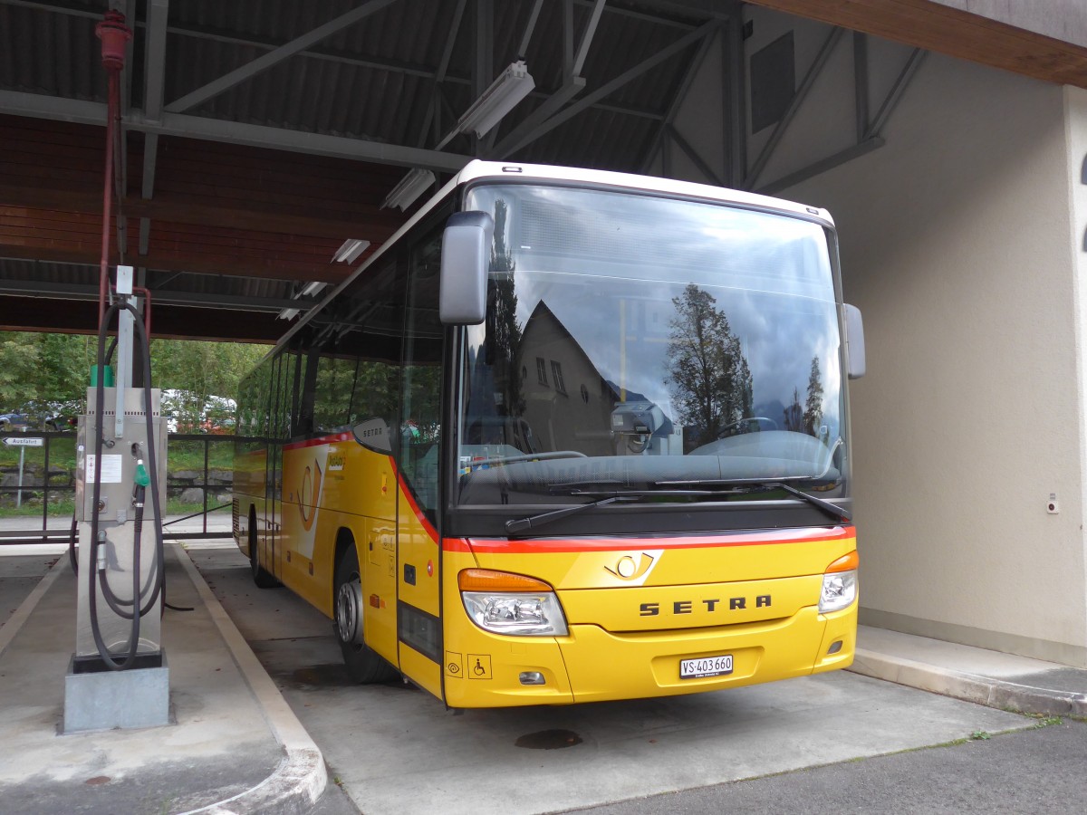 (154'713) - PostAuto Wallis - VS 403'660 - Setra am 30. August 2014 in Meiringen, Balm