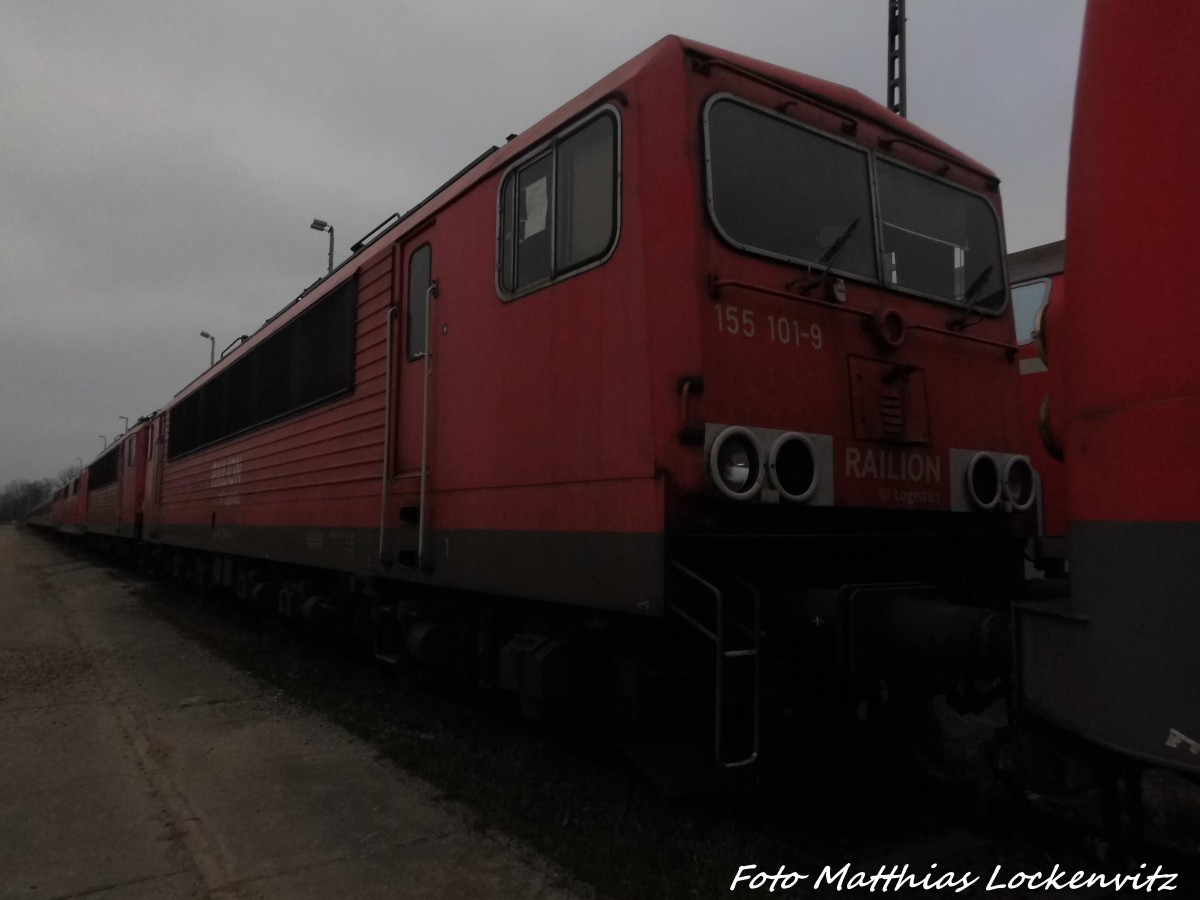 155 101 abgestellt in Mukran/Rgen am 2.1.16