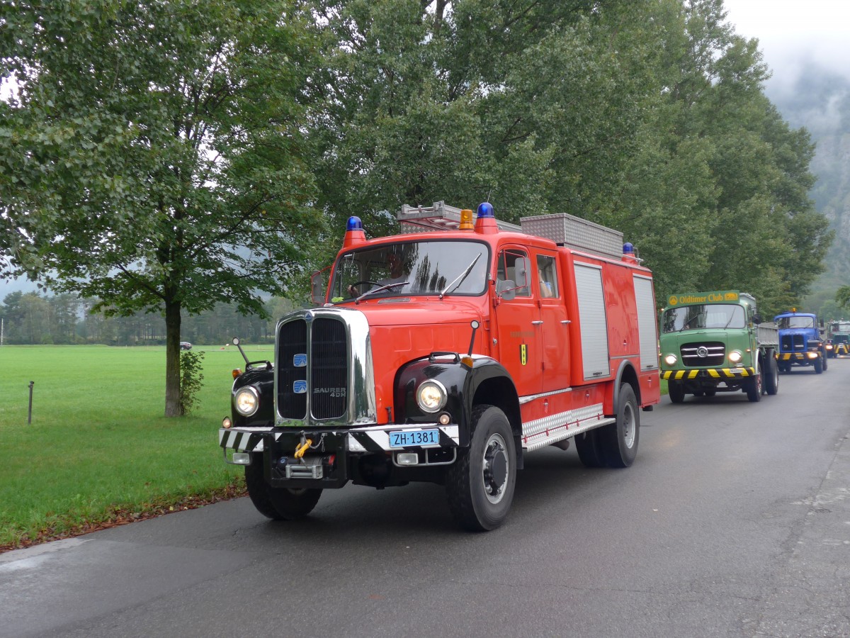 (155'055) - Feuerwehr, Wetzikon - ZH 1381 - Saurer am 13. September 2014 in Chur, Waffenplatz
