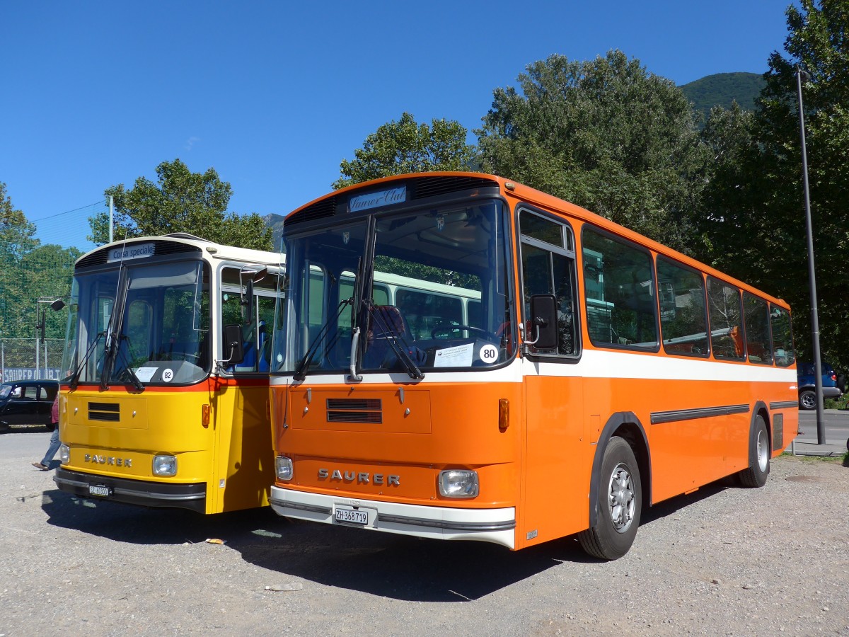 (155'178) - Mangold, Oberengstringen - ZH 368'719 - Saurer/Hess (ex RhV Altsttten Nr. 45) am 13. September 2014 in Lugano, Saurertreffen