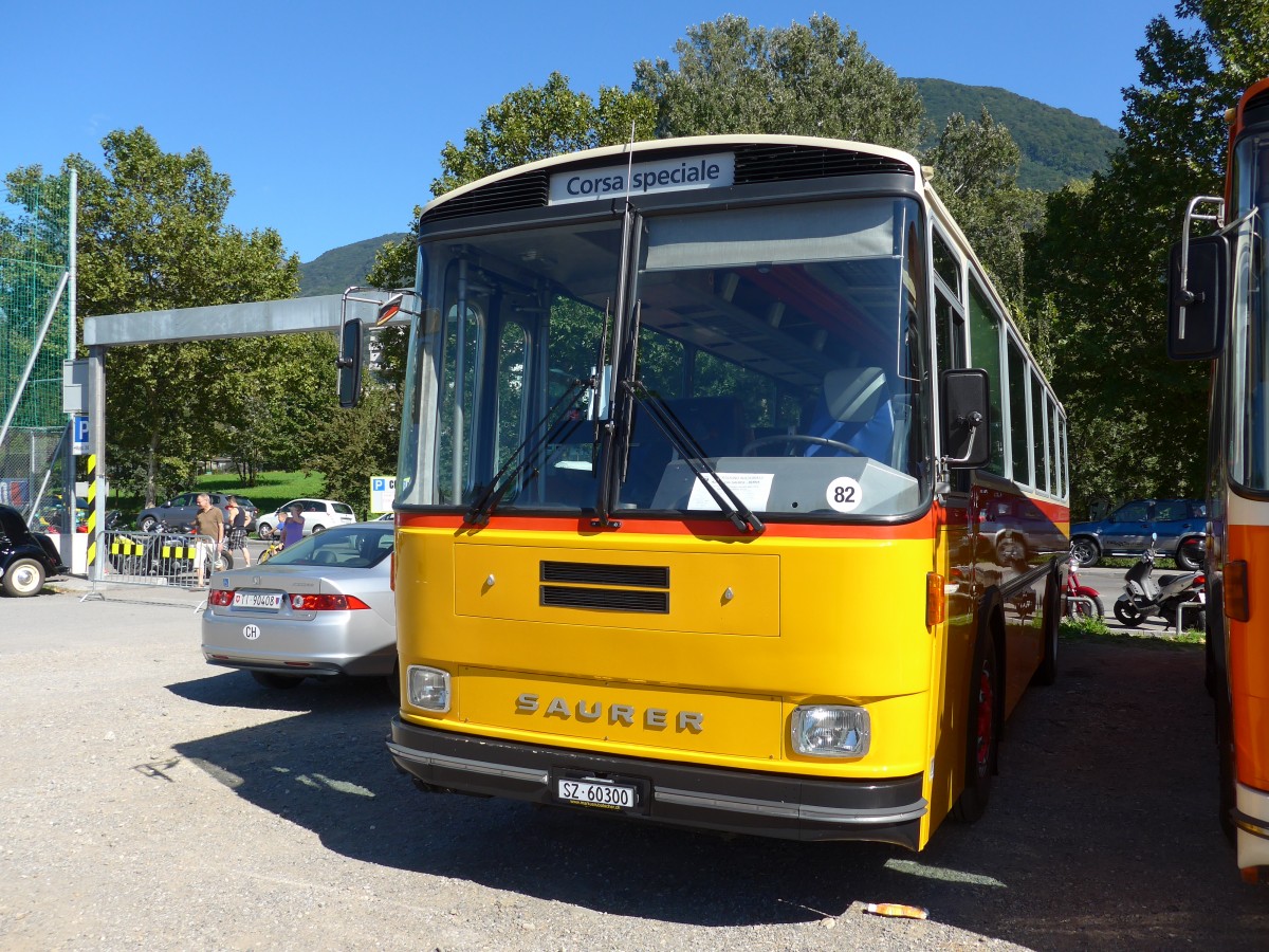 (155'179) - Rubatscher, Seewen - SZ 60'300 - Saurer/R&J (ex Brtsch, Bttenhardt; ex P 24'361) am 13. September 2014 in Lugano, Saurertreffen