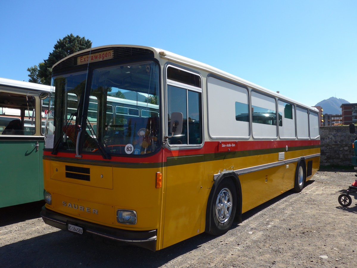 (155'182) - Maillard, Evolne - VS 164'580 - Saurer/Tscher (ex Segessenmann, Burgistein; ex P 24'229) am 13. September 2014 in Lugano, Saurertreffen