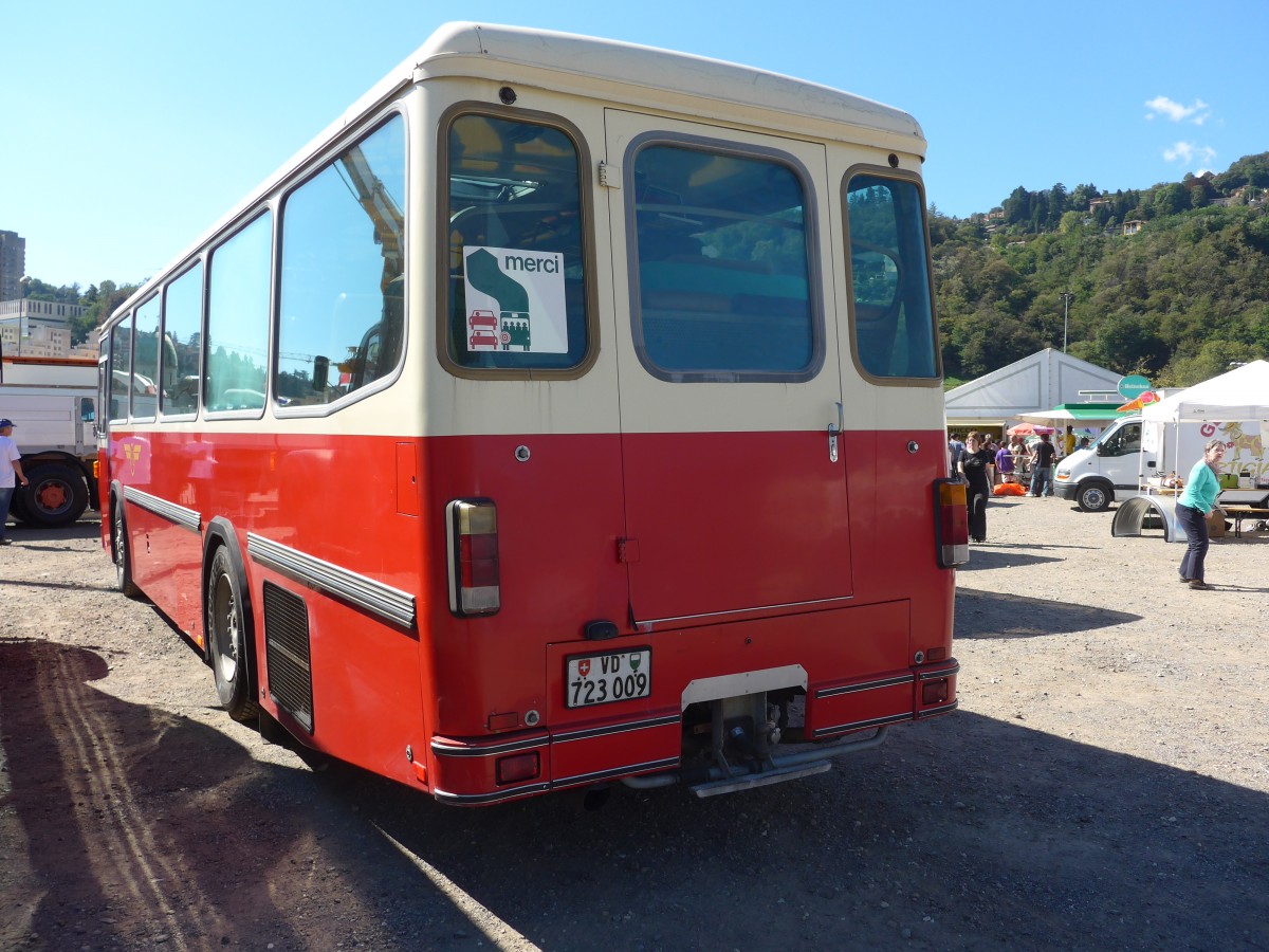 (155'200) - Chanson, Bex - Nr. 2/VD 723'009 - Saurer/Hess (ex TPC Aigle Nr. 2; ex BVB Bex Nr. 2) am 13. September 2014 in Lugano, Saurertreffen