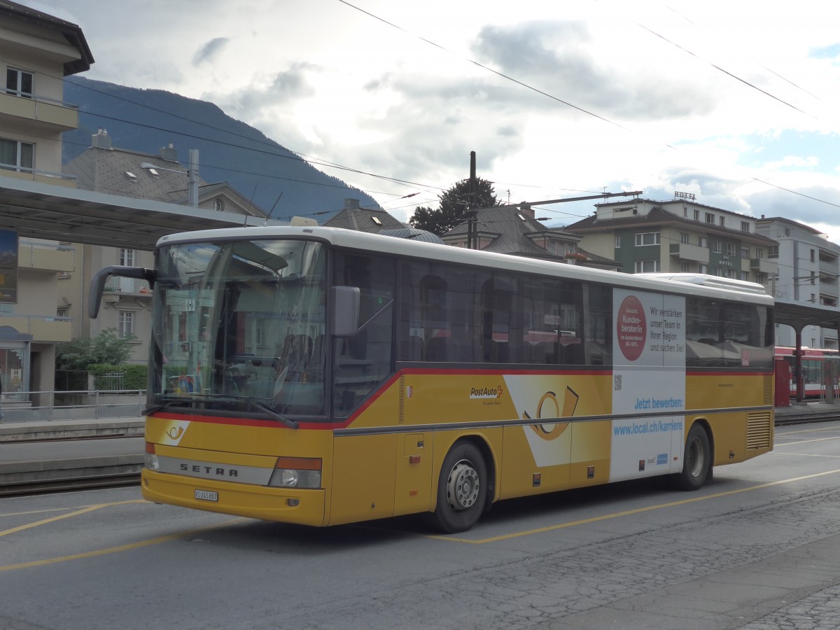 (155'316) - PostAuto Wallis - VS 245'887 - Setra am 21. September 2014 beim Bahnhof Brig