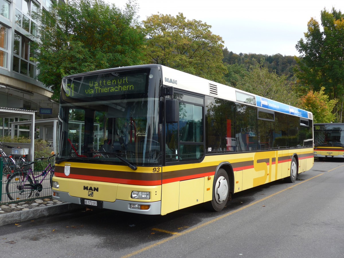 (155'785) - STI Thun - Nr. 93/BE 572'093 - MAN am 15. Oktober 2014 bei der Schifflndte Thun