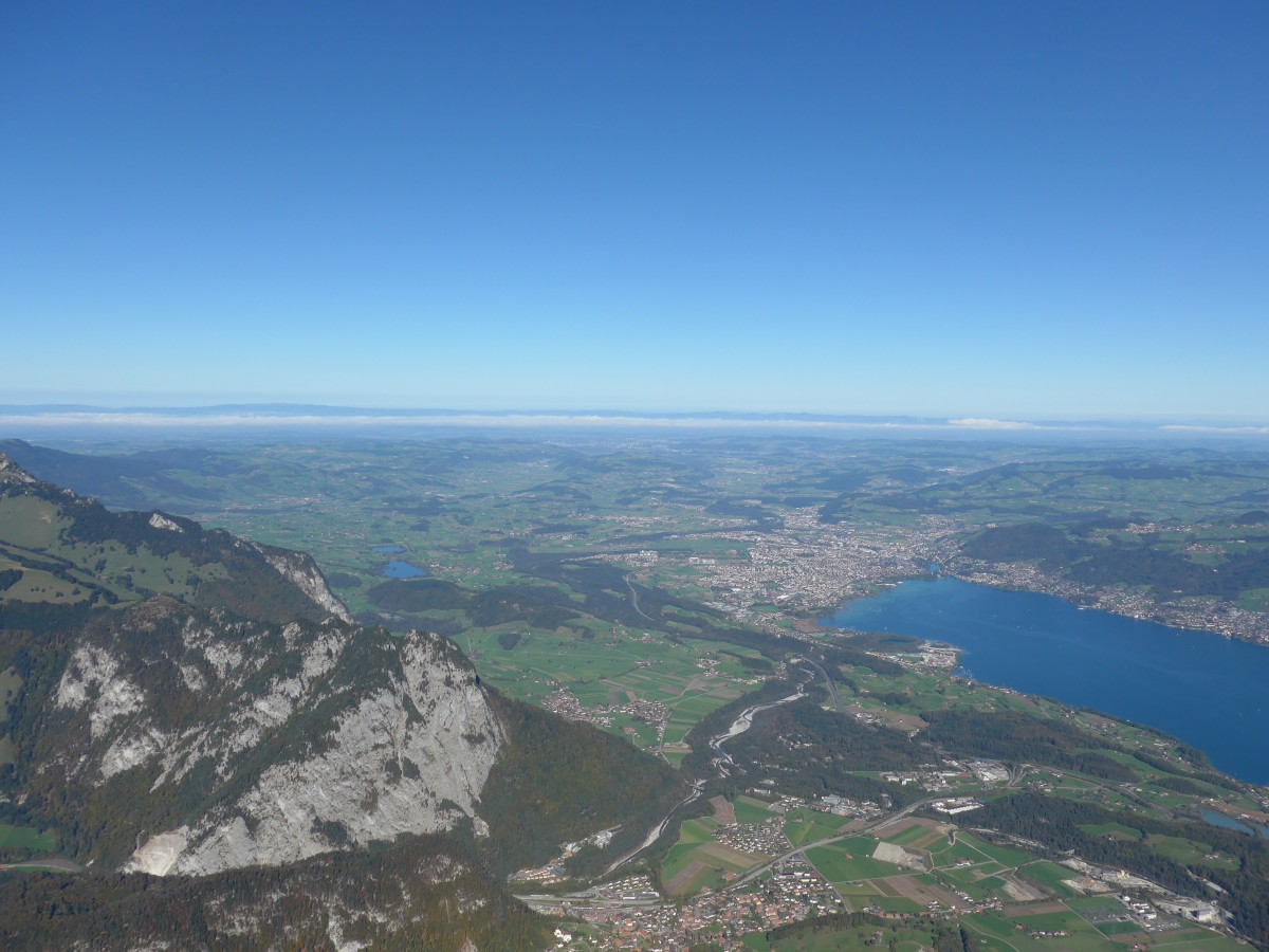 (155'824) - Aussicht vom Niesen auf Thun und den Thunersee am 19. Oktober 2014