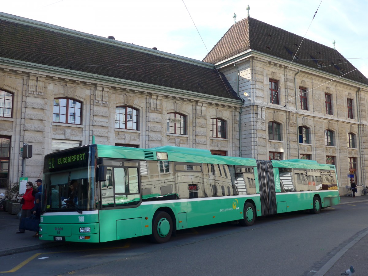 (156'141) - BVB Basel - Nr. 788/BS 3288 - MAN am 27. Oktober 2014 beim Bahnhof Basel