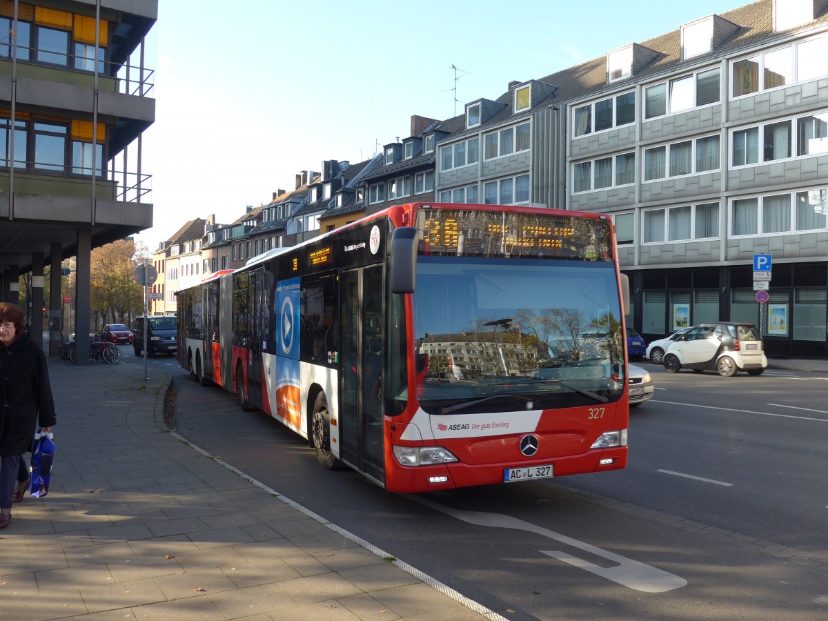 (157'184) - ASEAG Aachen - Nr. 327/AC-L 327 - Mercedes am 21. November 2014 beim Hauptbahnhof Aachen