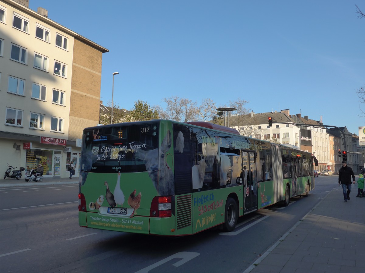 (157'242) - ASEAG Aachen - Nr. 312/AC-L 312 - MAN am 21. November 2014 beim Hauptbahnhof Aachen