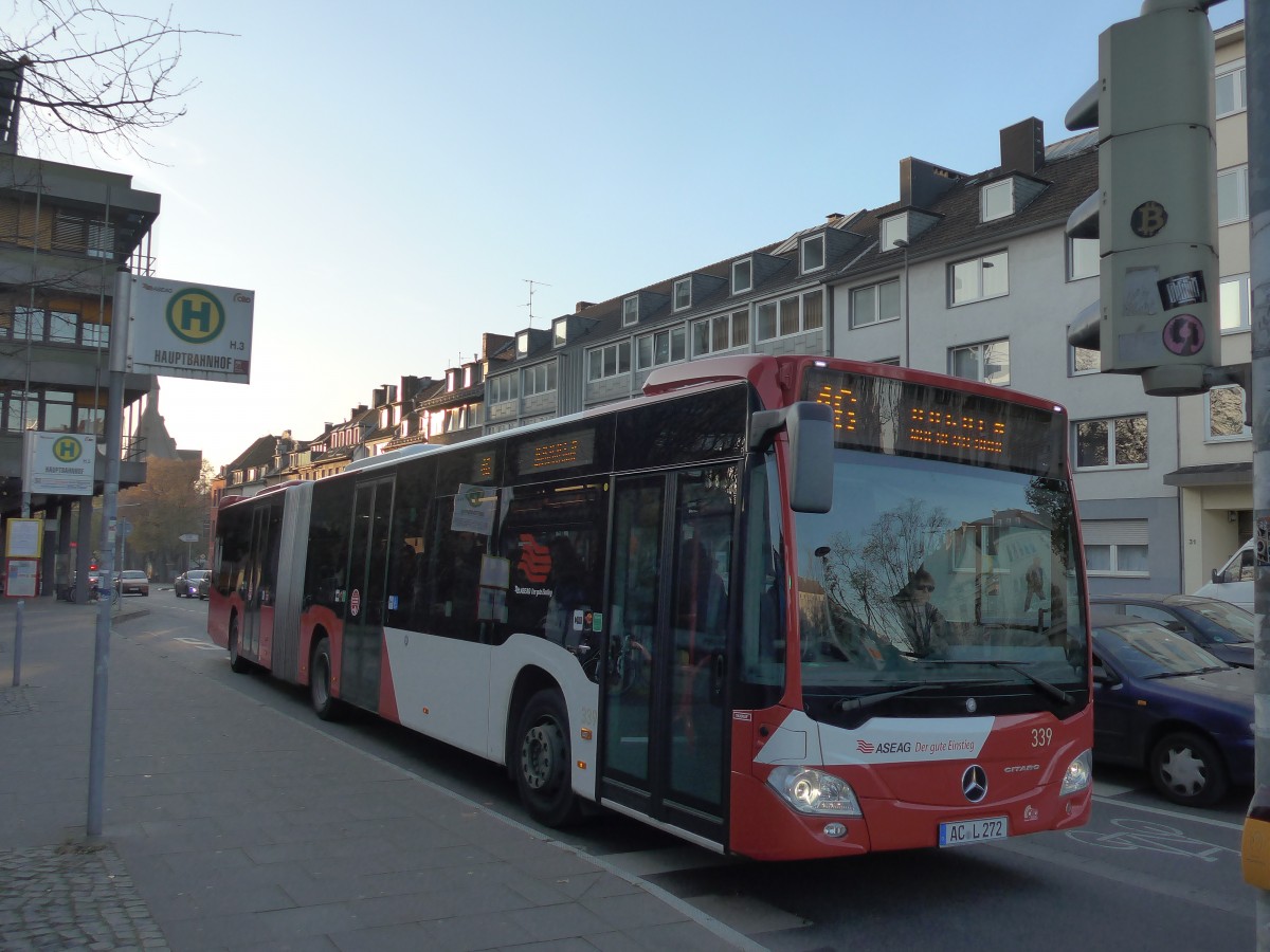 (157'275) - ASEAG Aachen - Nr. 339/AC-L 272 - Mercedes am 21. November 2014 beim Hauptbahnhof Aachen