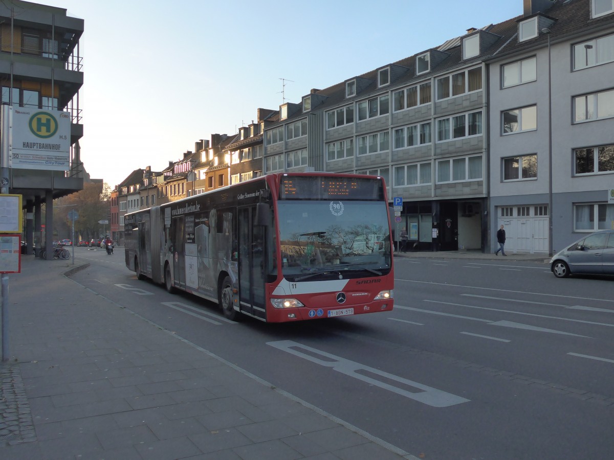 (157'276) - Aus Belgien: Sadar, Kelmis - Nr. 11/1-AGN-579 - Mercedes am 21. November 2014 beim Hauptbahnhof Aachen