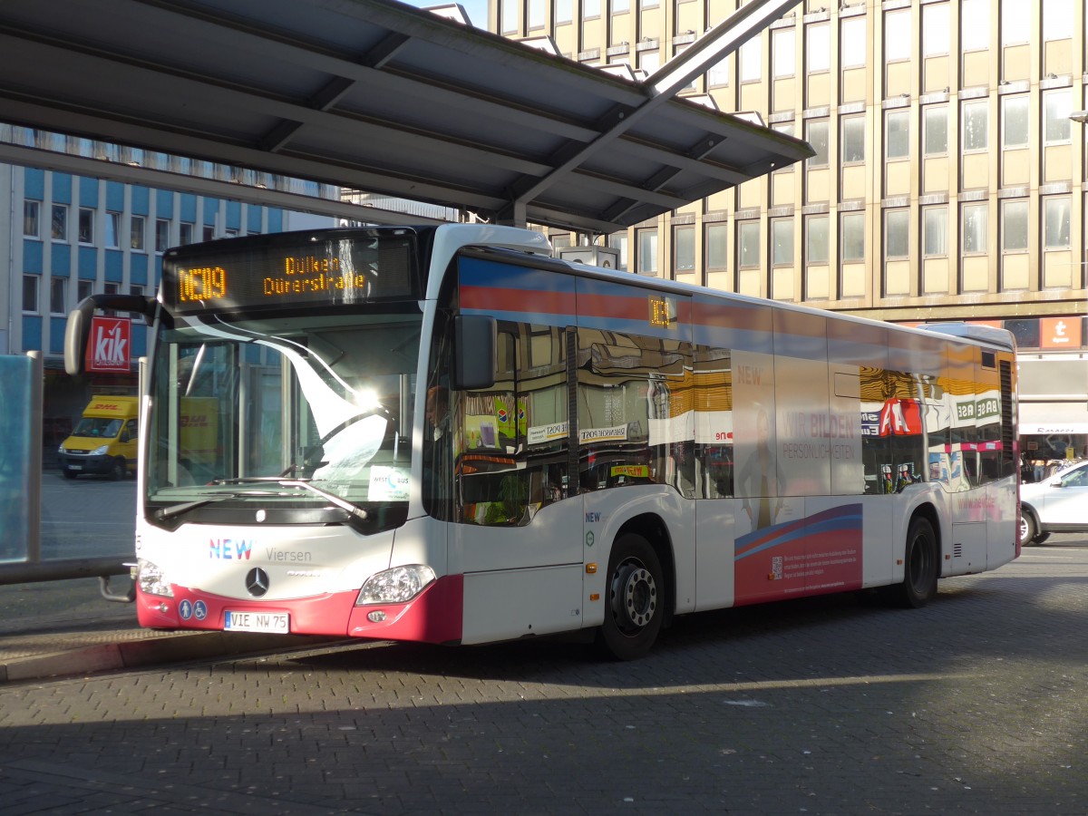 (157'299) - NEW Viersen, Viersen - Nr. 75/VIE-NW 75 - Mercedes am 22. November 2014 beim Hauptbahnhof Mnchengladbach