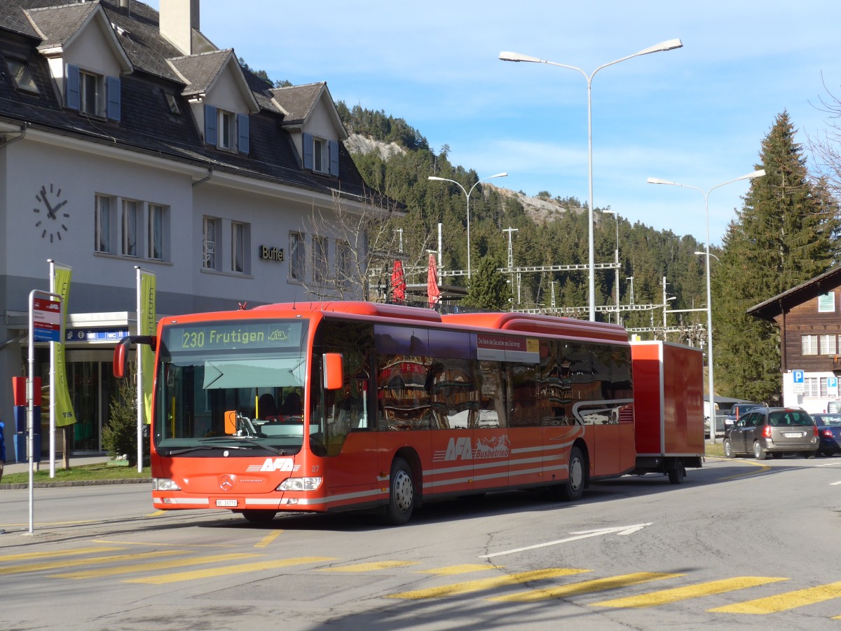 (157'872) - AFA Adelboden - Nr. 27/BE 26'773 - Mercedes am 22. Dezember 2014 beim Bahnhof Kandersteg