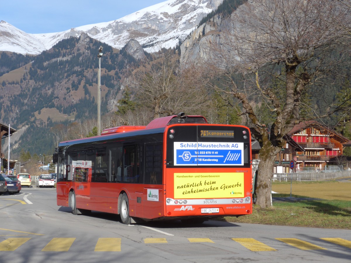 (157'876) - AFA Adelboden - Nr. 30/BE 26'703 - Solaris am 22. Dezember 2014 beim Bahnhof Kandersteg