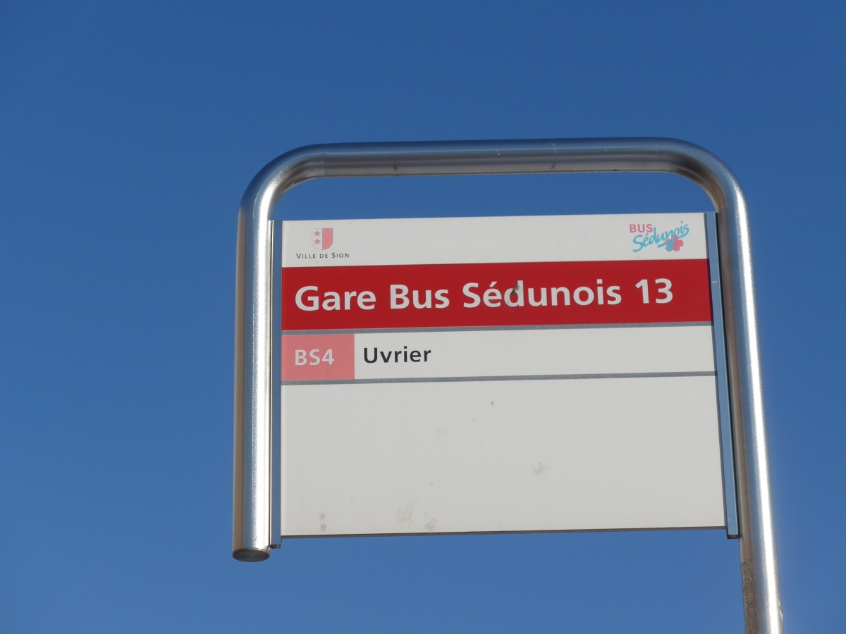 (158'078) - BUS-S�dunois-Haltestelle - Sion, Gare - am 1. Januar 2015