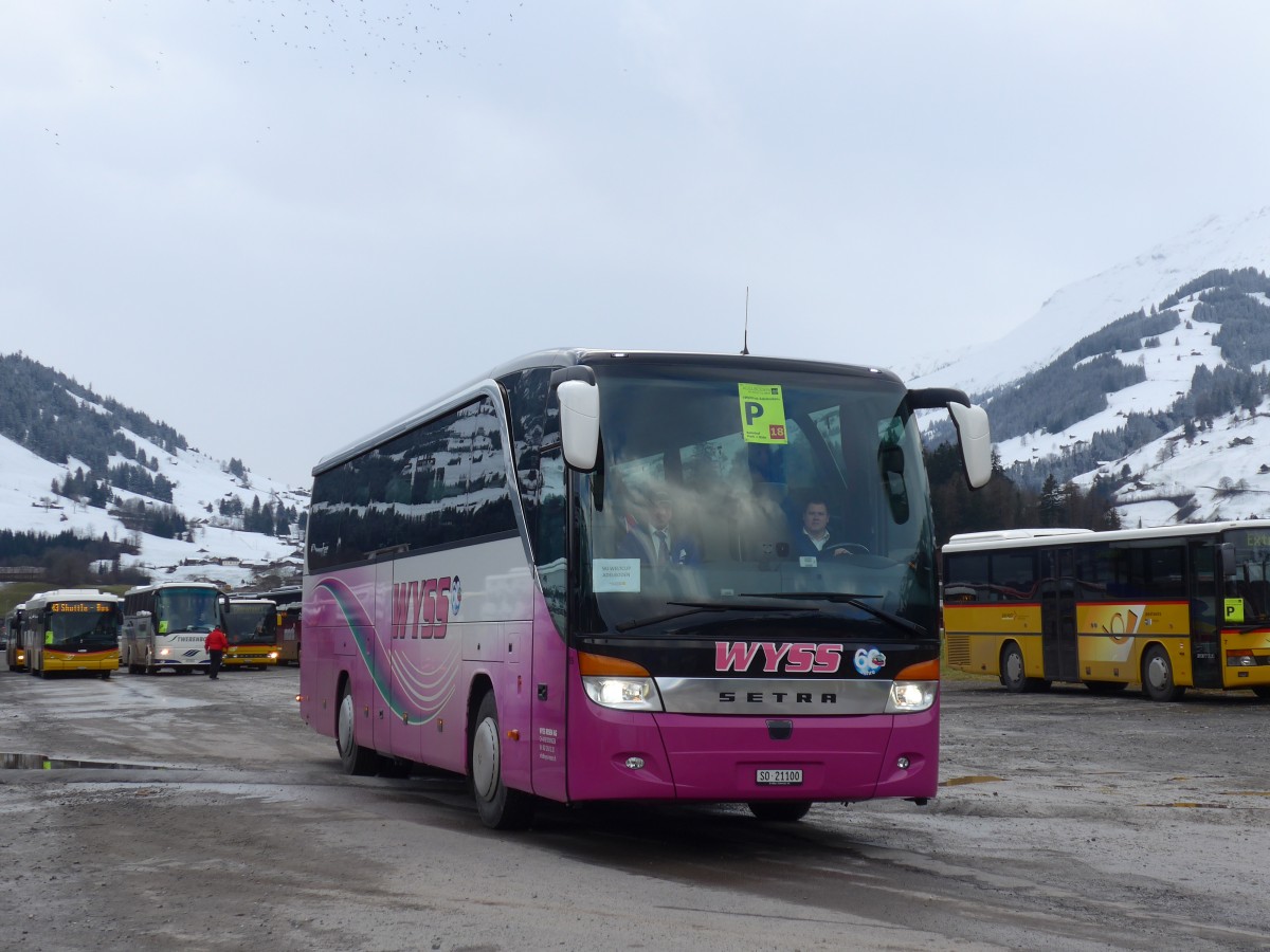 (158'362) - Wyss, Boningen - Nr. 55/SO 21'100 - Setra am 11. Januar 2015 in Frutigen, Flugplatz