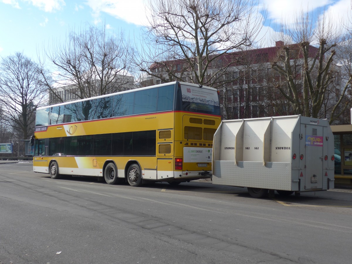 (158'705) - PostAuto Ostschweiz - SG 273'221 - Neoplan (ex P 27'020) am 14. Februar 2015 beim Bahnhof Buchs