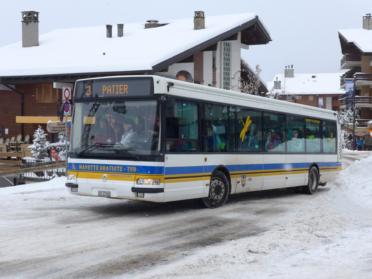 (158'808) - TMR Martigny - Nr. 108/VS 27'934 - Irisbus am 22. Februar 2015 in Verbier, Mdran