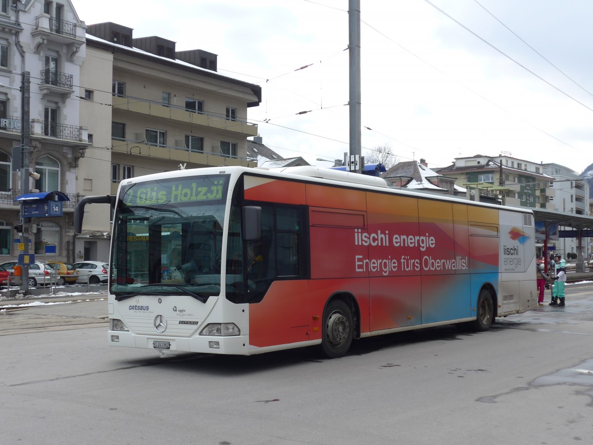 (158'853) - PostAuto Wallis - VS 241'962 - Mercedes am 22. Februar 2015 beim Bahnhof Brig