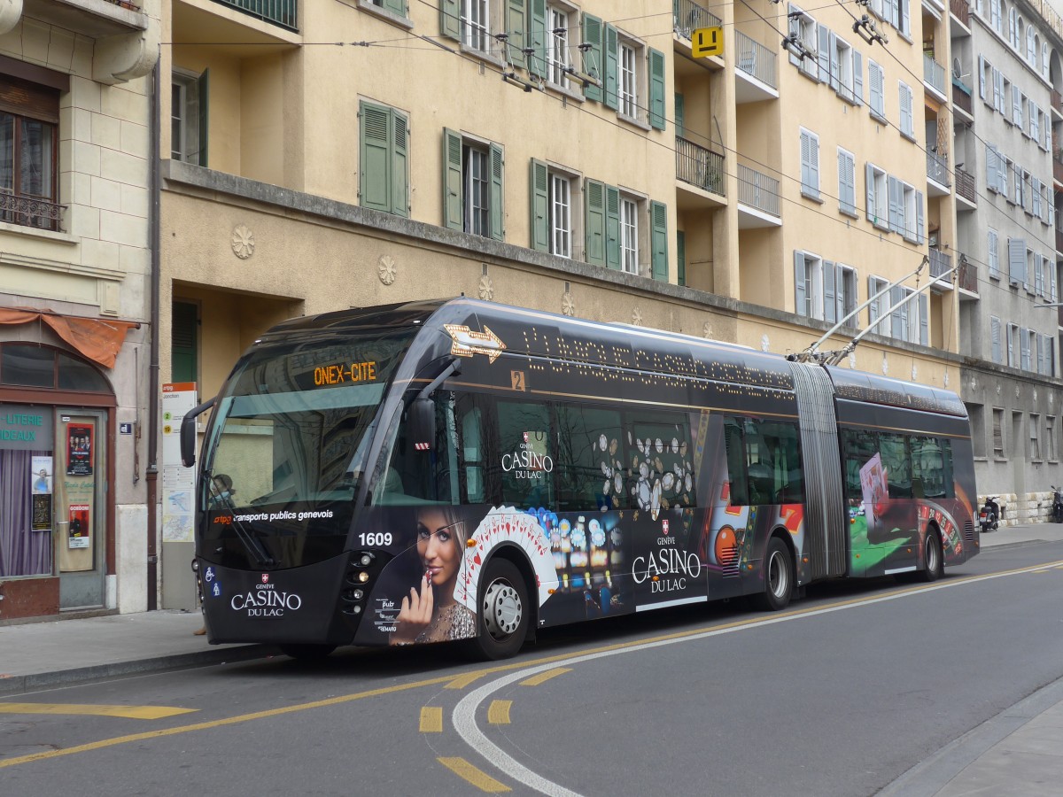 (159'114) - TPG Genve - Nr. 1609 - Van Hool Gelenktrolleybus am 14. Mrz 2015 in Genve, Jonction