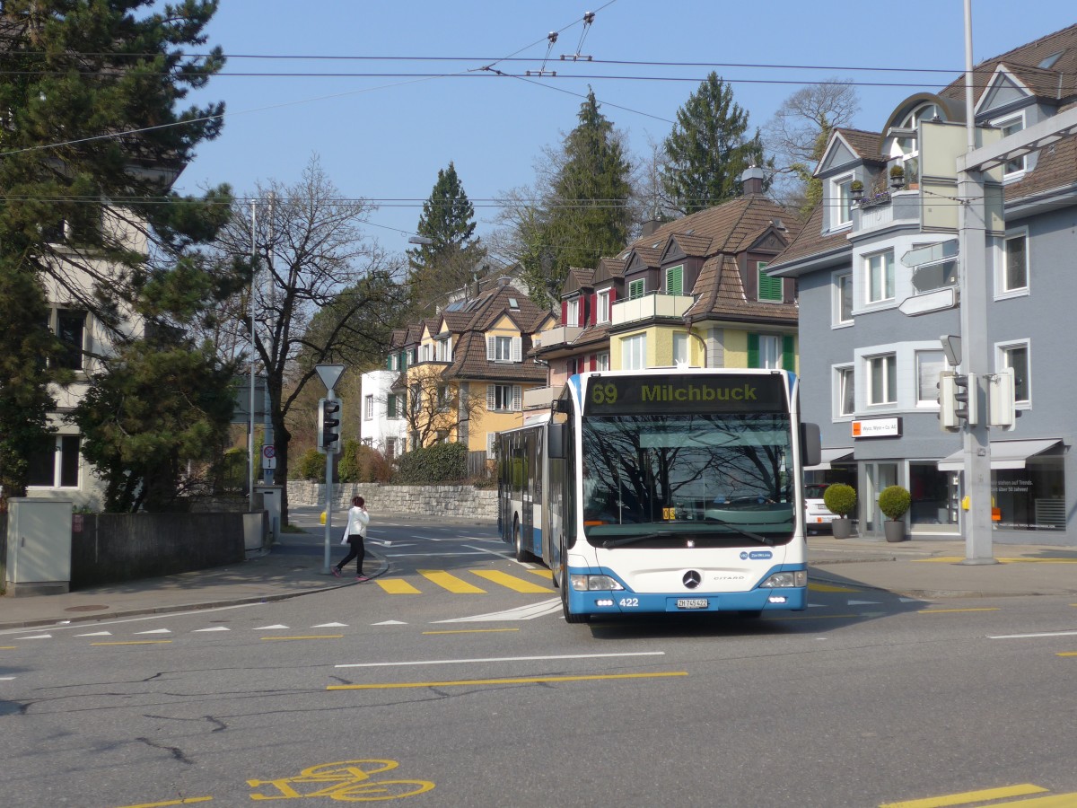 (159'380) - VBZ Zrich - Nr. 422/ZH 745'422 - Mercedes am 19. Mrz 2015 in Zrich, Bucheggplatz