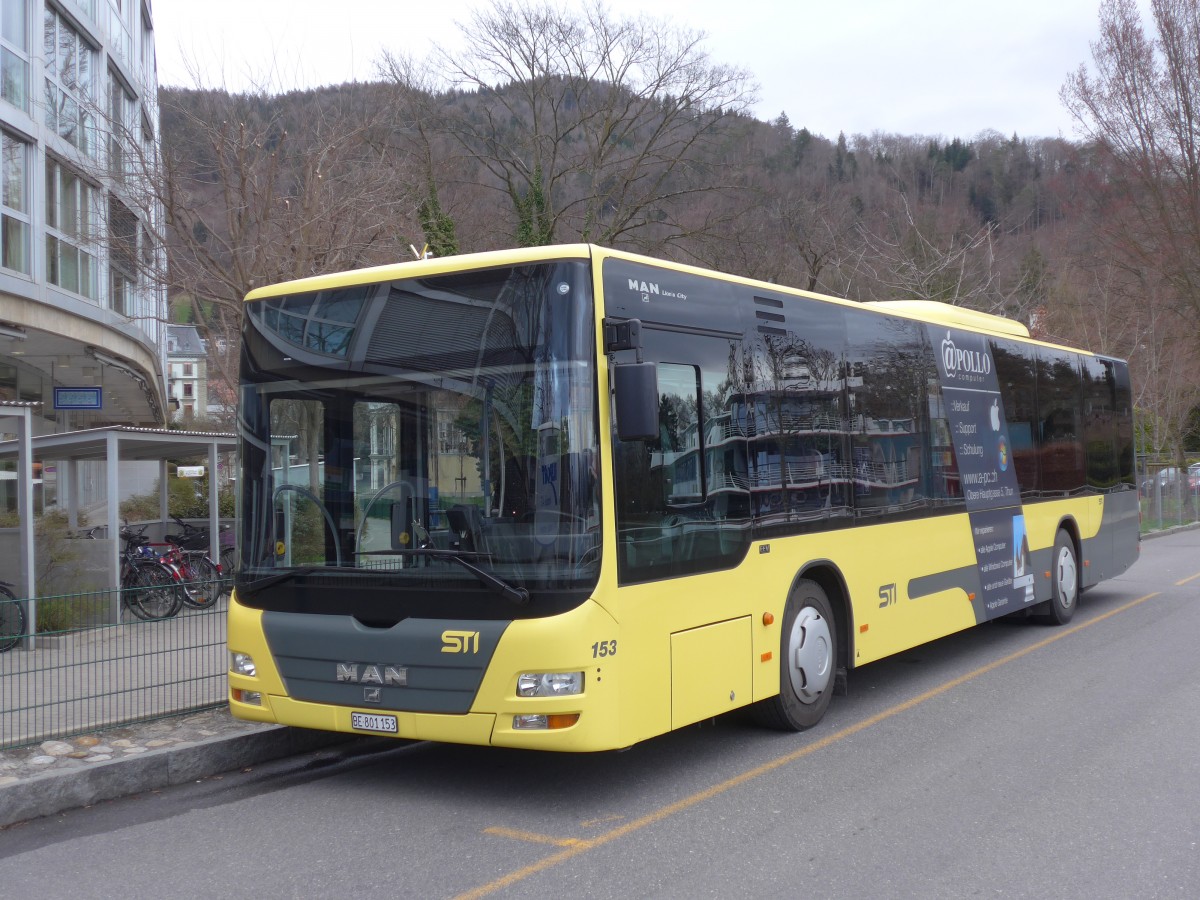 (159'547) - STI Thun - Nr. 153/BE 801'153 - MAN am 2. April 2015 bei der Schifflndte Thun