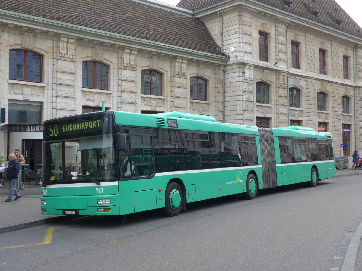 (159'713) - BVB Basel - Nr. 787/BS 3287 - MAN am 11. April 2015 beim Bahnhof Basel