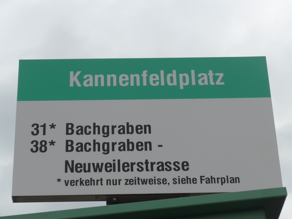 (159'824) - BVB-Haltestelle - Basel, Kannenfeldplatz - am 11. April 2015