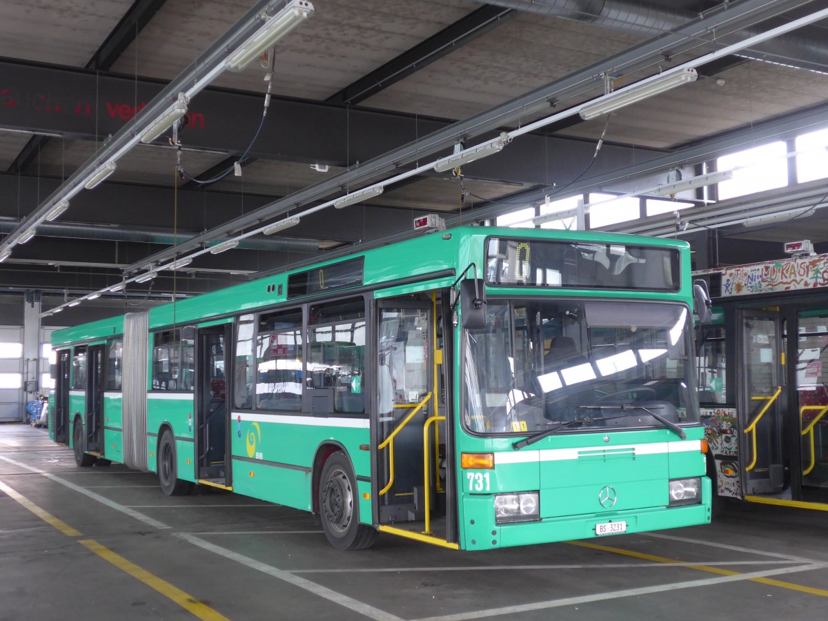 (159'891) - BVB Basel - Nr. 731/BS 3231 - Mercedes (ex VAG Freiburg/D Nr. 927) am 11. April 2015 in Basel, Garage Rankstrasse