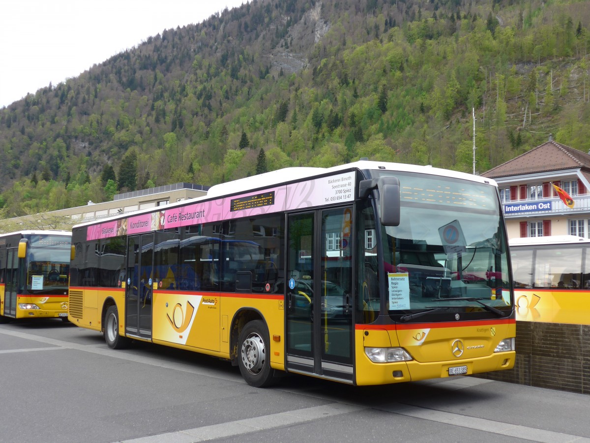 (160'040) - PostAuto Bern - BE 653'385 - Mercedes am 26. April 2015 beim Bahnhof Interlaken Ost
