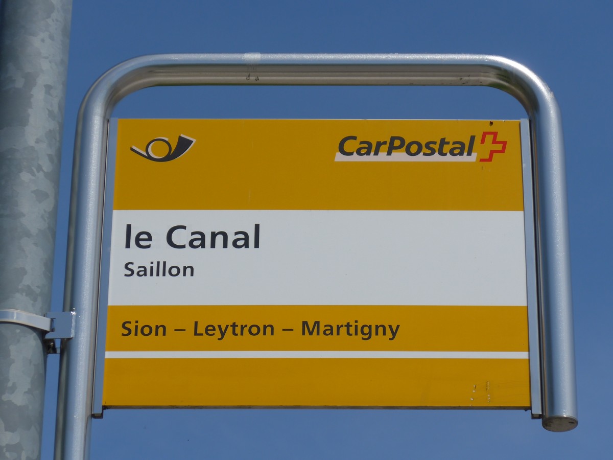 (160'435) - PostAuto-Haltestelle - Saillon, le Canal - am 10. Mai 2015