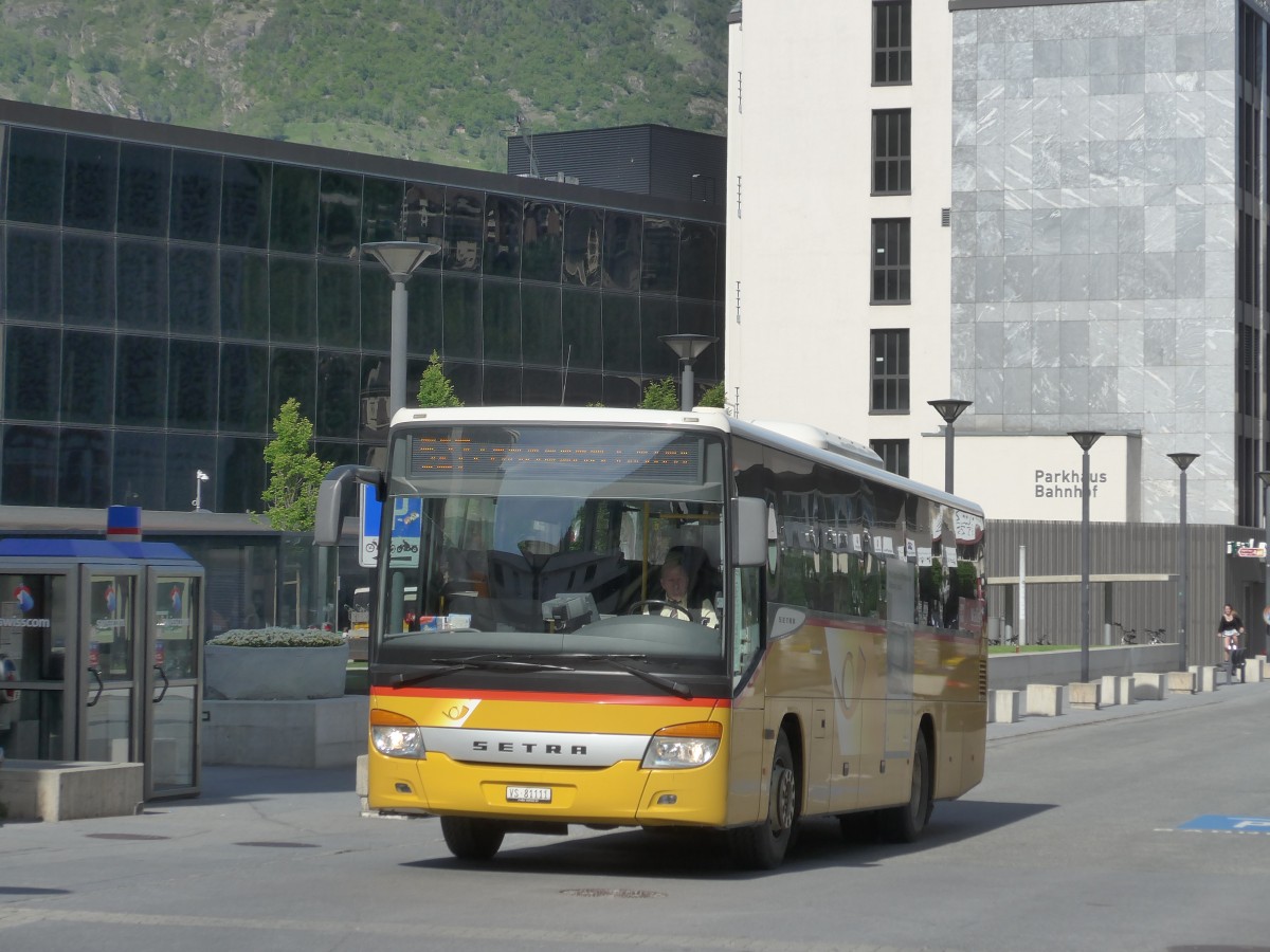 (160'465) - Autotour, Visp - VS 81'111 - Setra am 10. Mai 2015 in Visp, Post