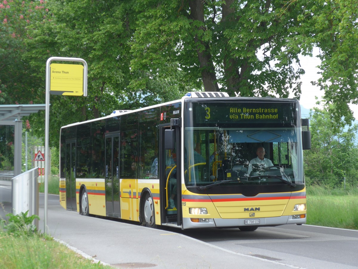 (160'731) - STI Thun - Nr. 115/BE 700'115 - MAN am 23. Mai 2015 in Thun, Arena Thun