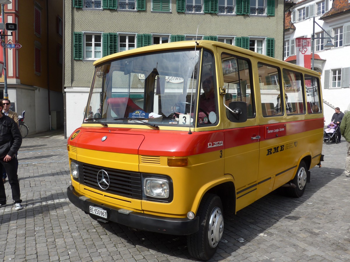 (160'909) - Scheidegger, Schnbhl - Nr. 3/BE 150'067 - Mercedes (ex Mller, Ennetmoos Nr. 3; ex Berwert, Stalden; ex Privat) am 24. Mai 2015 in Sarnen, OiO