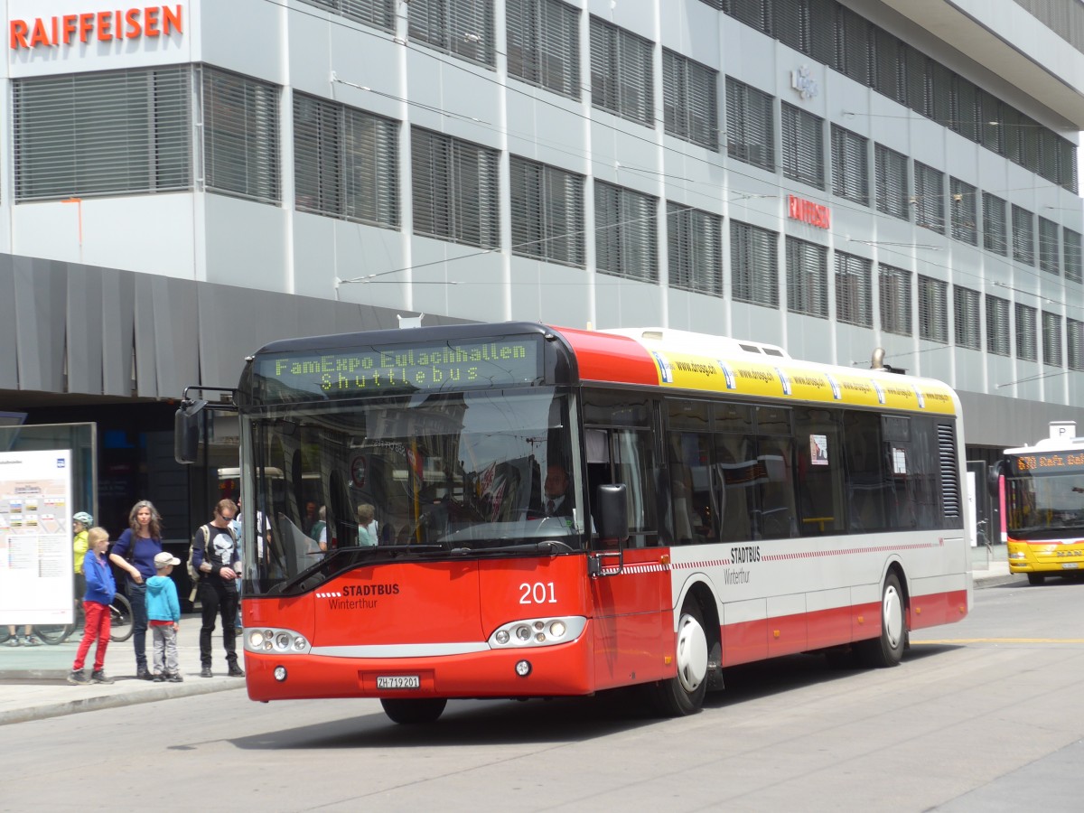 (161'605) - SW Winterthur - Nr. 201/ZH 719'201 - Solaris am 31. Mai 2015 beim Hauptbahnhof Winterthur