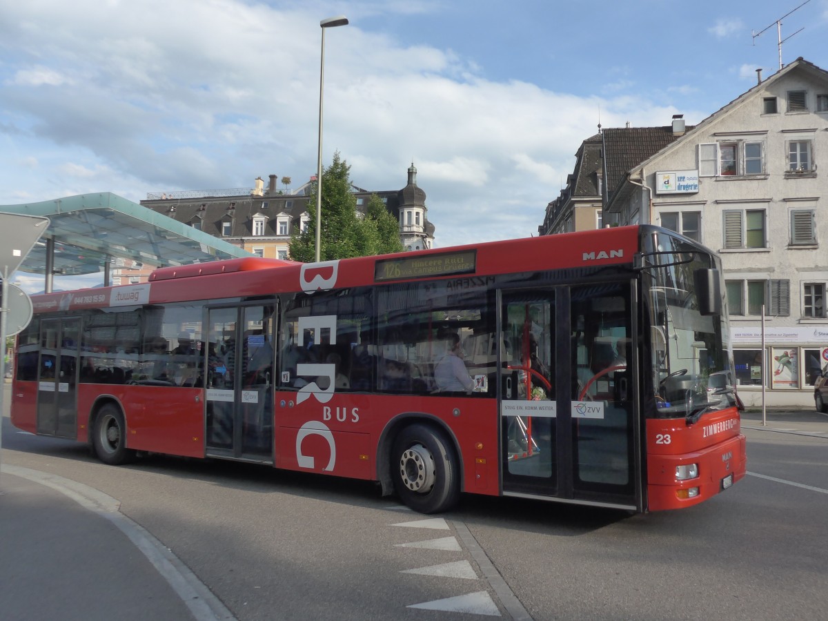 (161'692) - AHW Horgen - Nr. 23/ZH 402'785 - MAN am 31. Mai 2015 beim Bahnhof Wdenswil