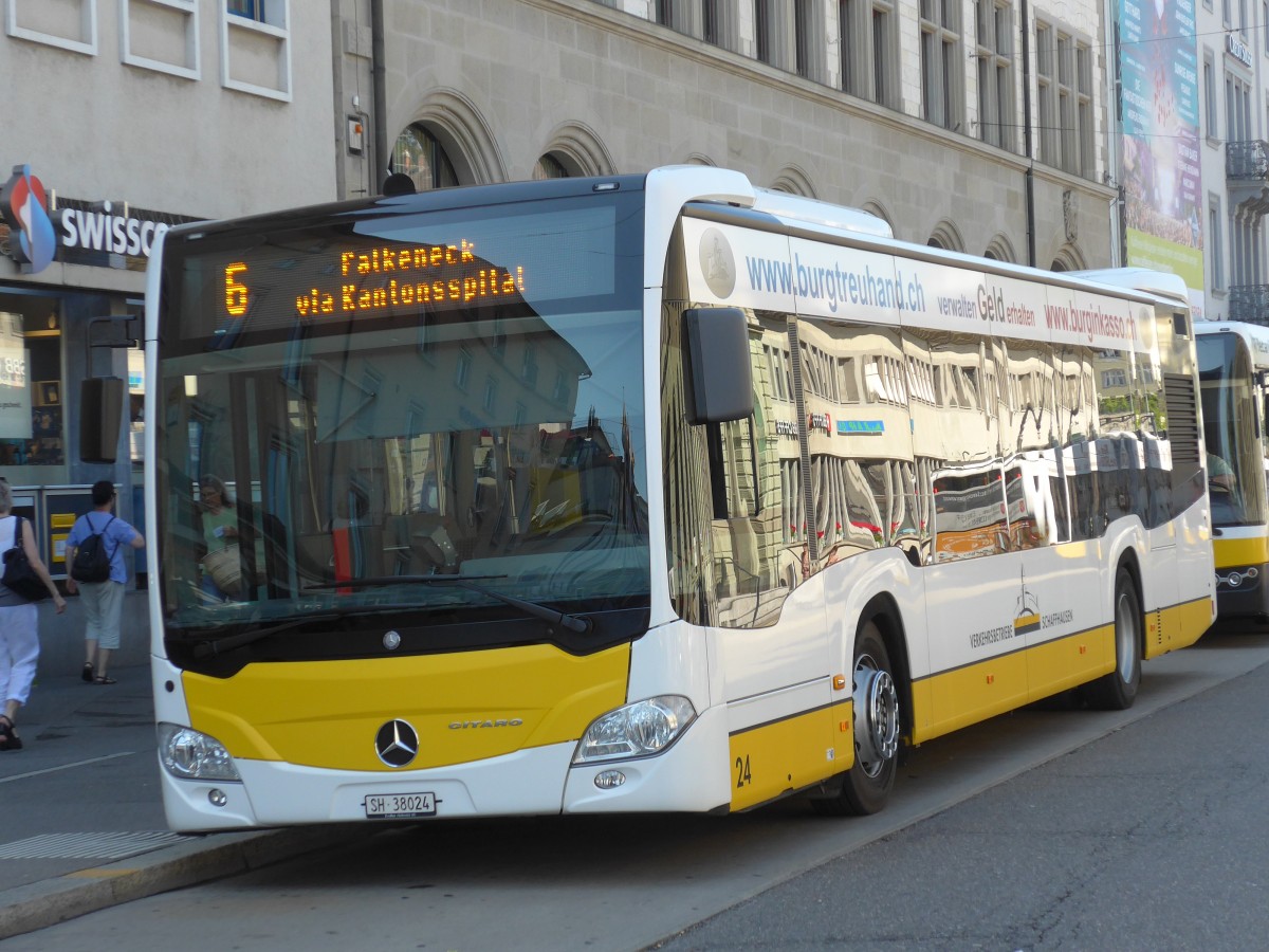 (161'751) - VBSH Schaffhausen - Nr. 24/SH 38'024 - Mercedes am 6. Juni 2015 beim Bahnhof Schaffhausen