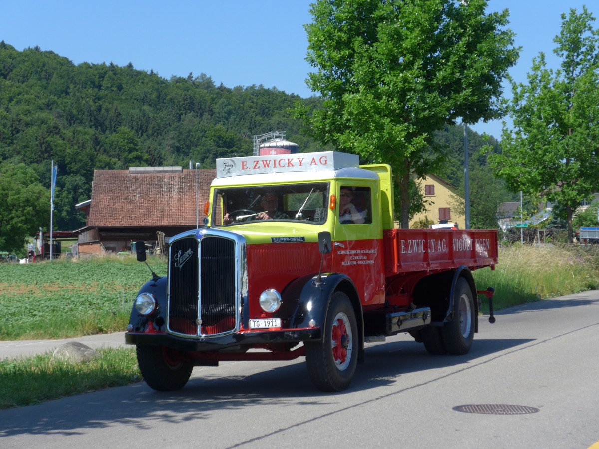 (161'814) - Zwicky, M�llheim - TG 1911 - Saurer am 6. Juni 2015 in Thayngen, Saurertreffen