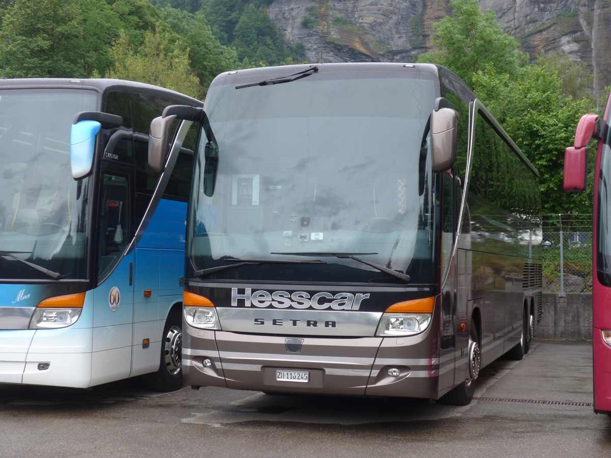 (162'115) - Hesscar, Embrach - ZH 116'245 - Setra am 14. Juni 2015 in Meiringen, Balm