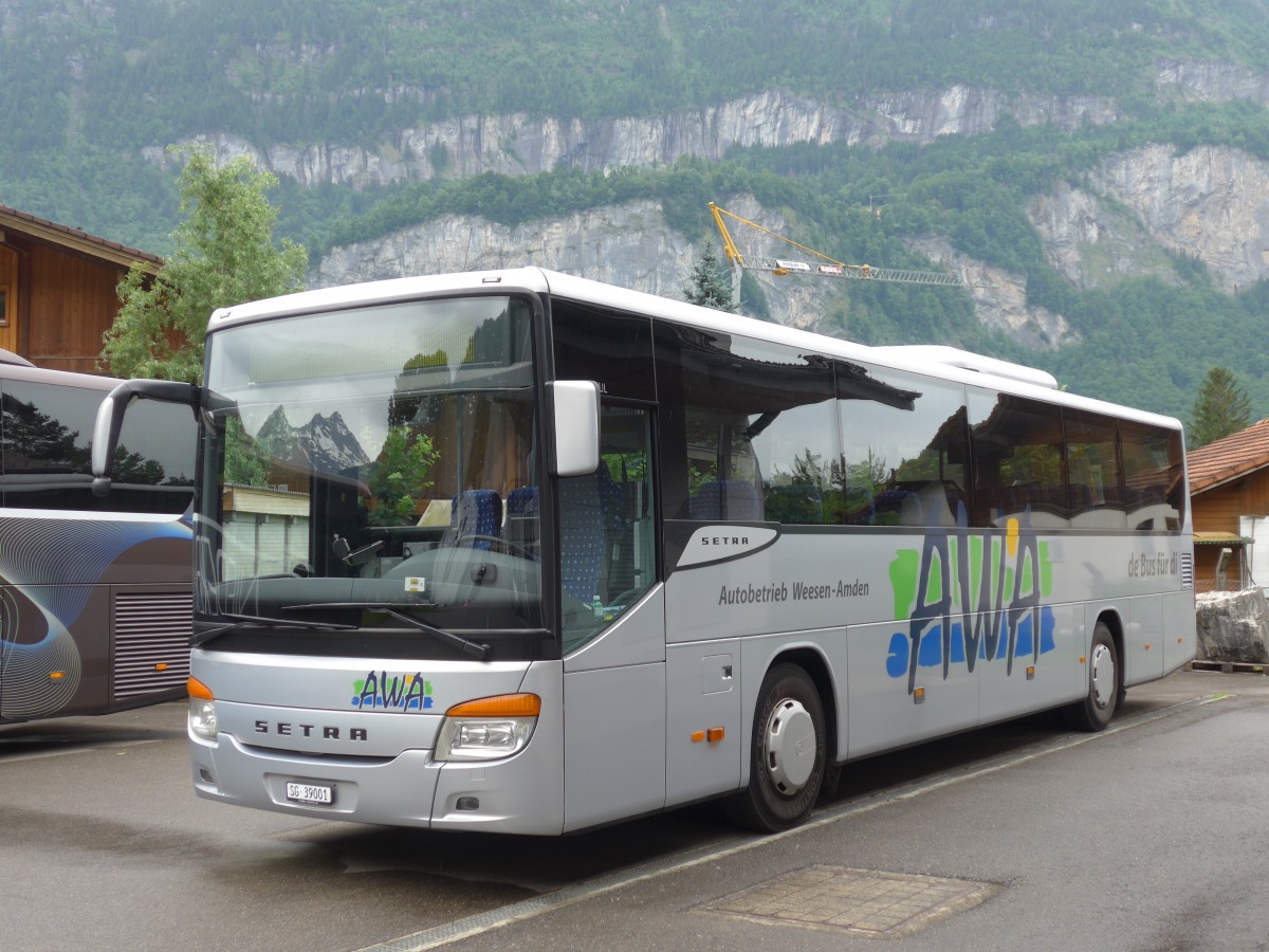 (162'124) - AWA Amden - Nr. 1/SG 39'001 - Setra am 14. Juni 2015 in Meiringen, AZ SBS