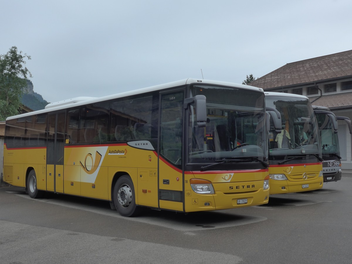 (162'130) - Fontana, Ilanz - Nr. 18/GR 79'029 - Setra (ex Nr. 7) am 14. Juni 2015 in Meiringen, AZ SBS