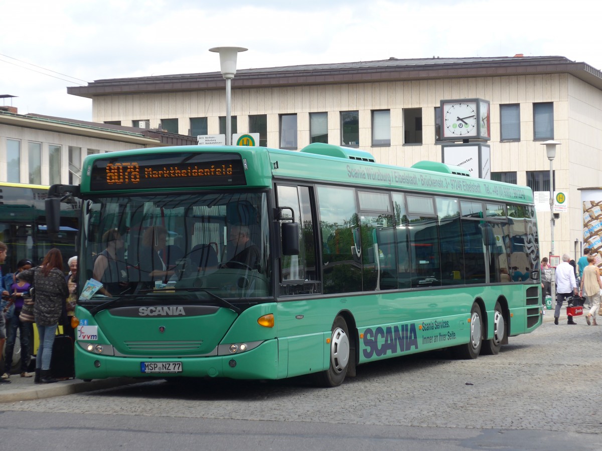 (162'731) - Schneider, Kreuzwertheim - MSP-NZ 77 - Scania am 27. Juni 2015 beim Bahnhof Wrzburg