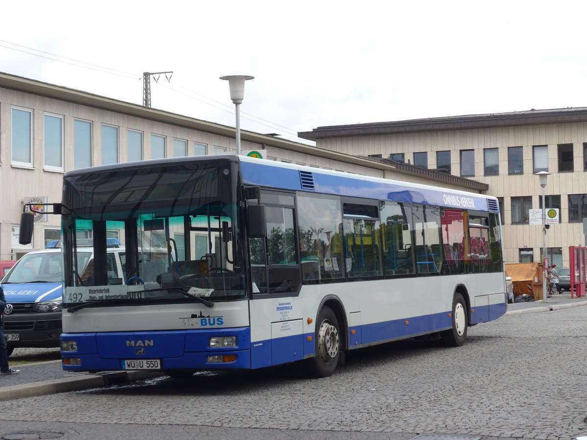 (162'744) - Steigerwald, Reichenberg - W-U 550 - MAN am 27. Juni 2015 beim Bahnhof Wrzburg