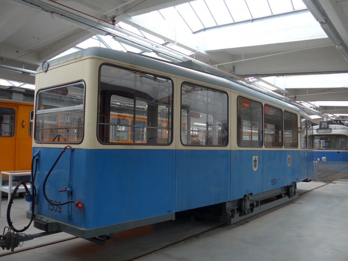 (162'818) - MVG-Tram - Nr. 1509 - am 28. Juni 2015 in M�nchen, MVG-Museum