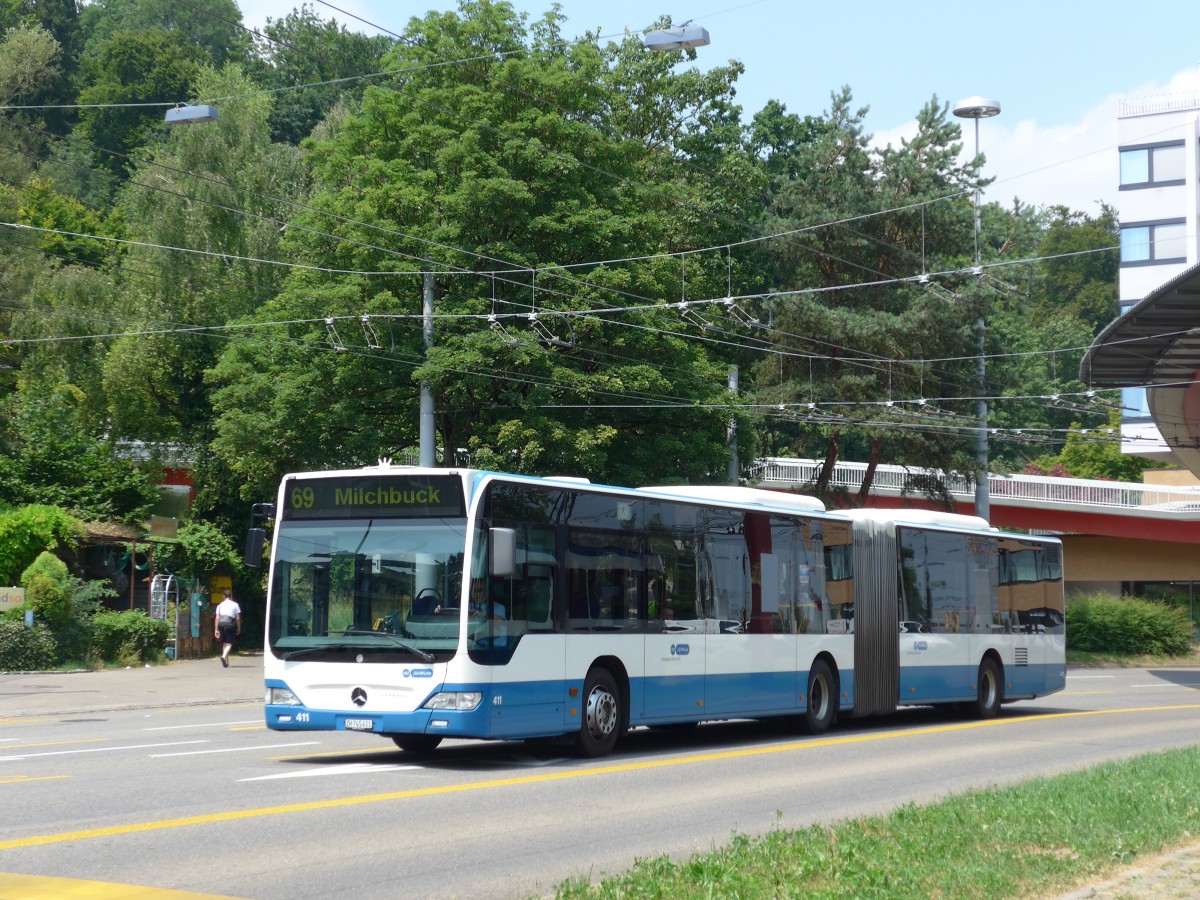 (162'952) - VBZ Zrich - Nr. 411/ZH 745'411 - Mercedes am 6. Juli 2015 in Zrich, Bucheggplatz