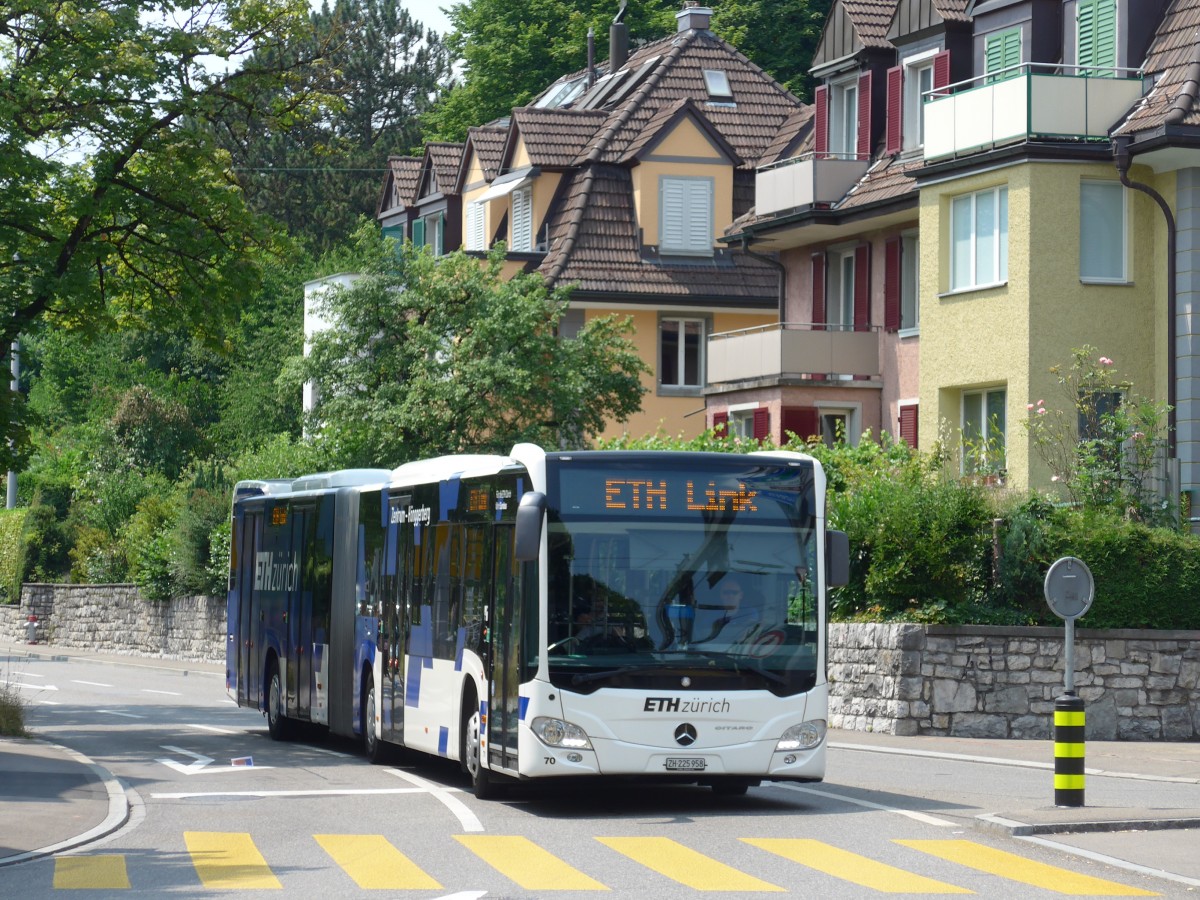 (162'969) - Welti-Furrer, Bassersdorf - Nr. 70/ZH 225'958 - Mercedes (ex EvoBus, Kloten) am 6. Juli 2015 in Zrich, Bucheggplatz