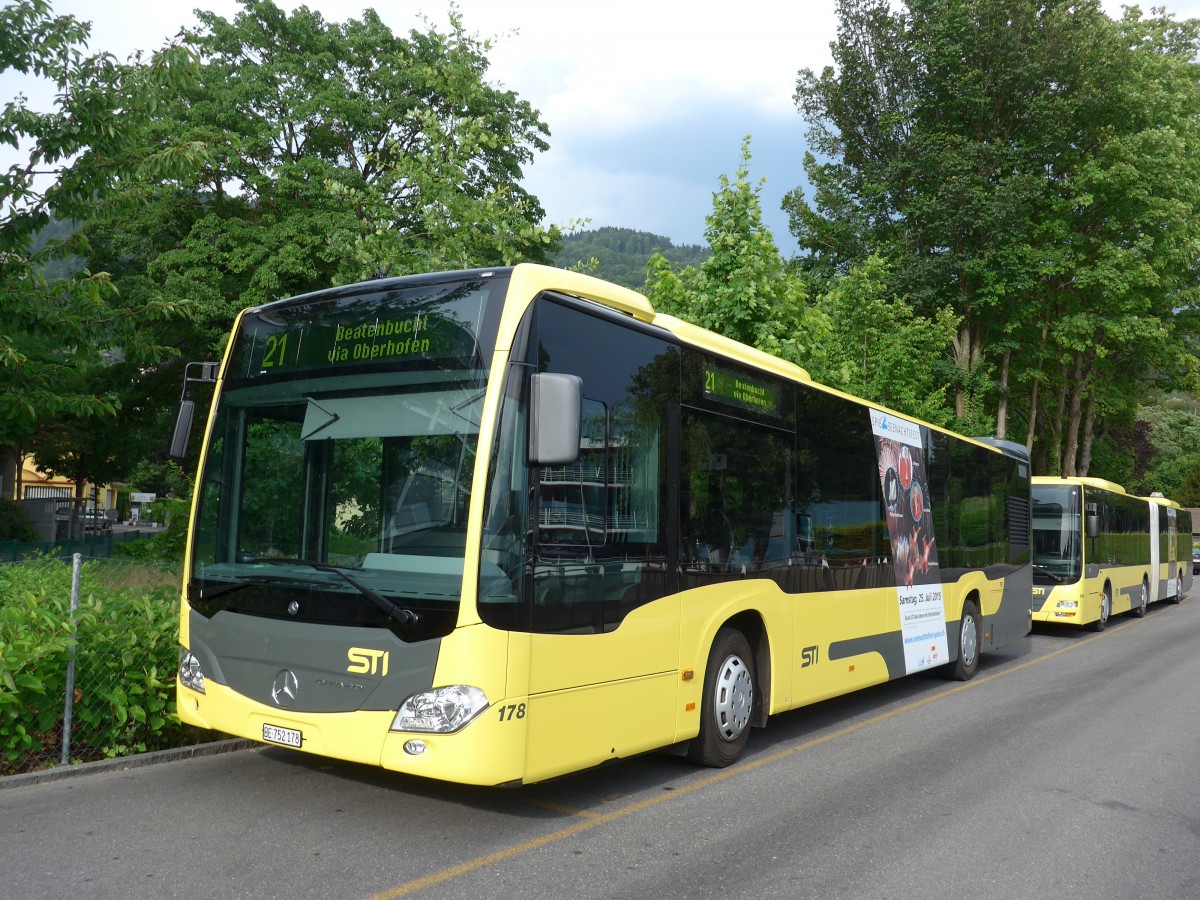 (163'017) - STI Thun - Nr. 178/BE 752'178 - Mercedes am 7. Juli 2015 bei der Schifflndte Thun