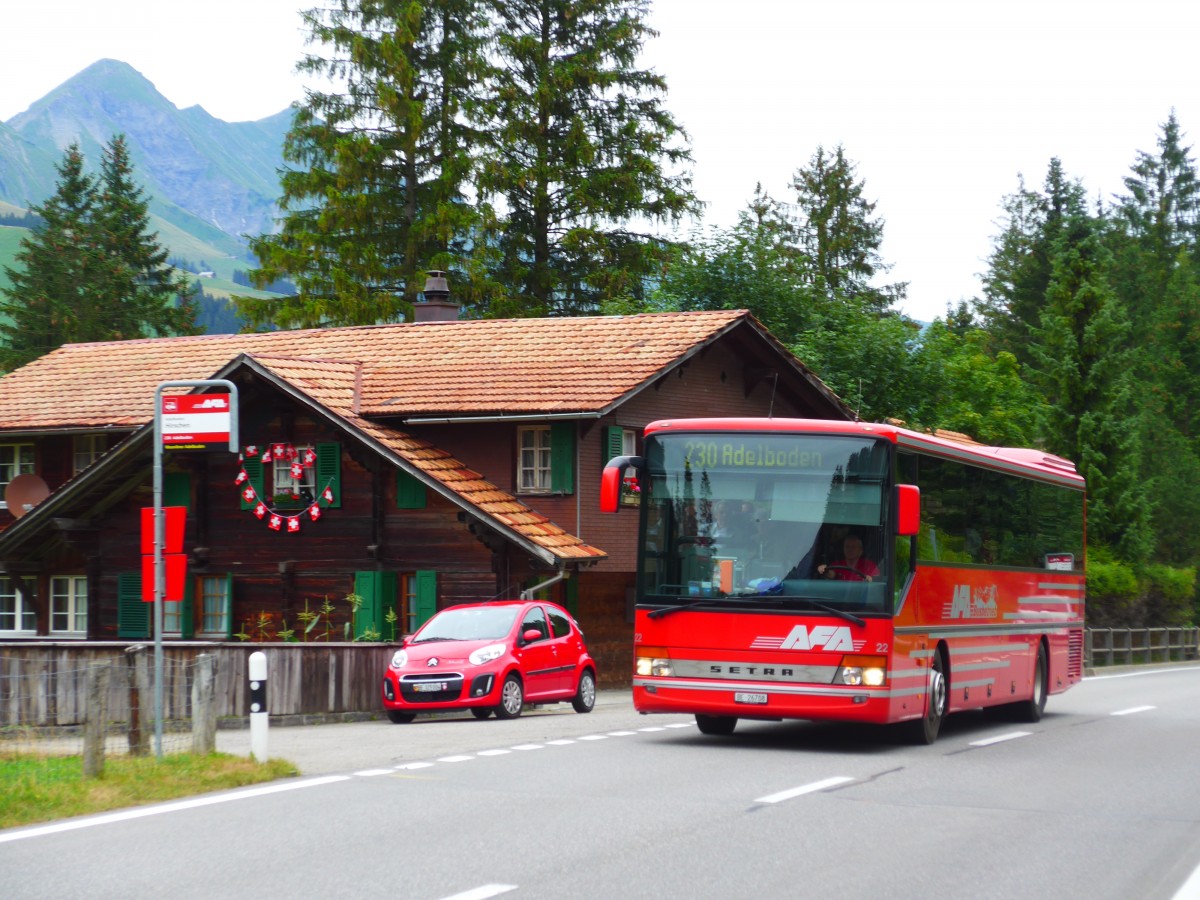 (163'171) - AFA Adelboden - Nr. 22/BE 26'708 - Setra (ex Nr. 8) am 26. Juli 2015 in Adelboden, Hirschen