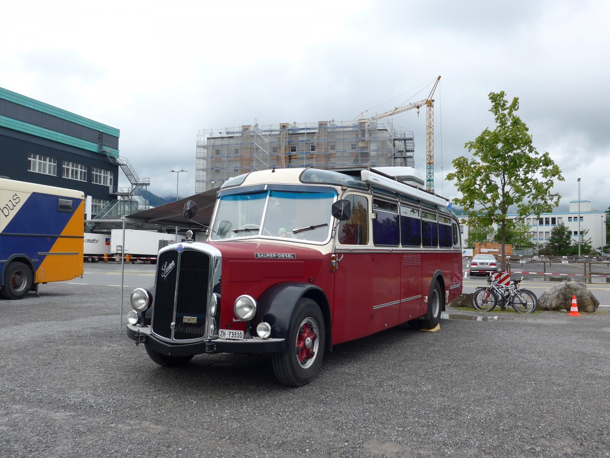 (163'551) - Aus der Schweiz: Morger, Horgenberg - ZH 73'310 - Saurer/Tscher (ex P 23'167; ex Casper, Lenzerheide) am 16. August 2015 in Schaan, Wohnbustreffen