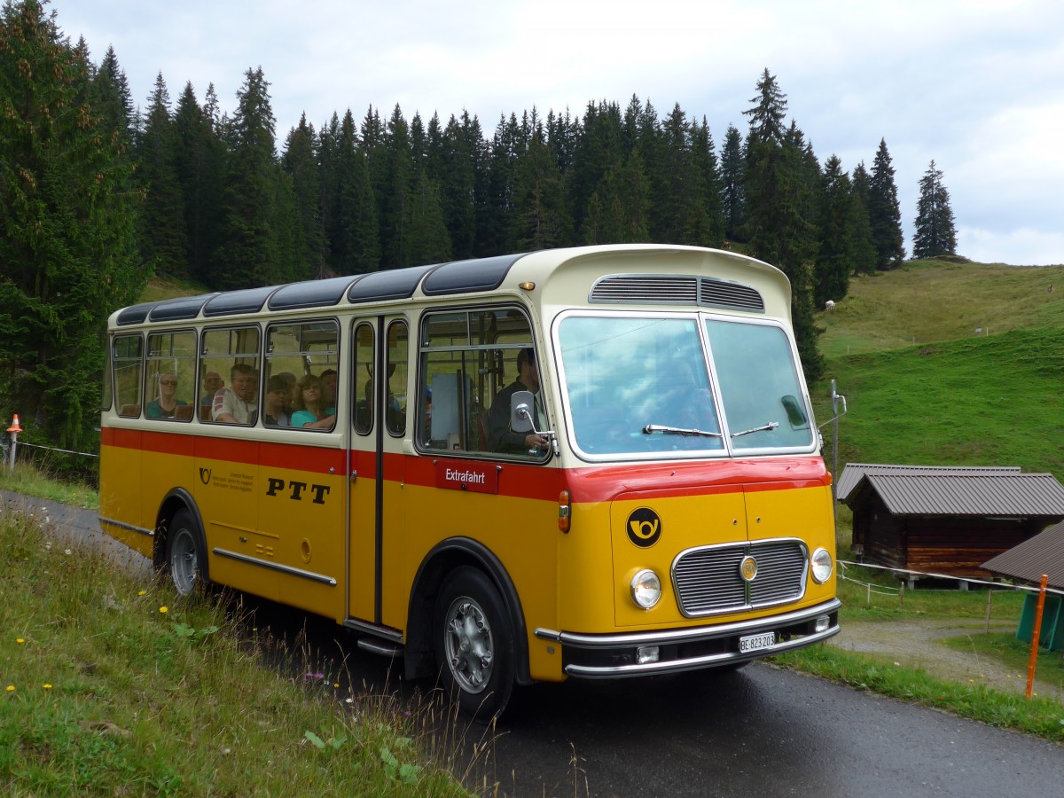 (163'778) - Rentsch, Gunten - BE 823'203 - FBW/Gangloff (ex P 23'203; ex P 21'003) am 23. August 2015 in Habkern, Lombachalp